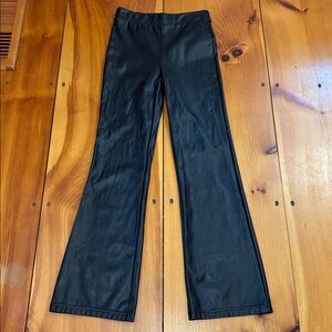 TEN by BABATON (Aritzia) S Black Vegan Leather Flared Pants Upstage Pants